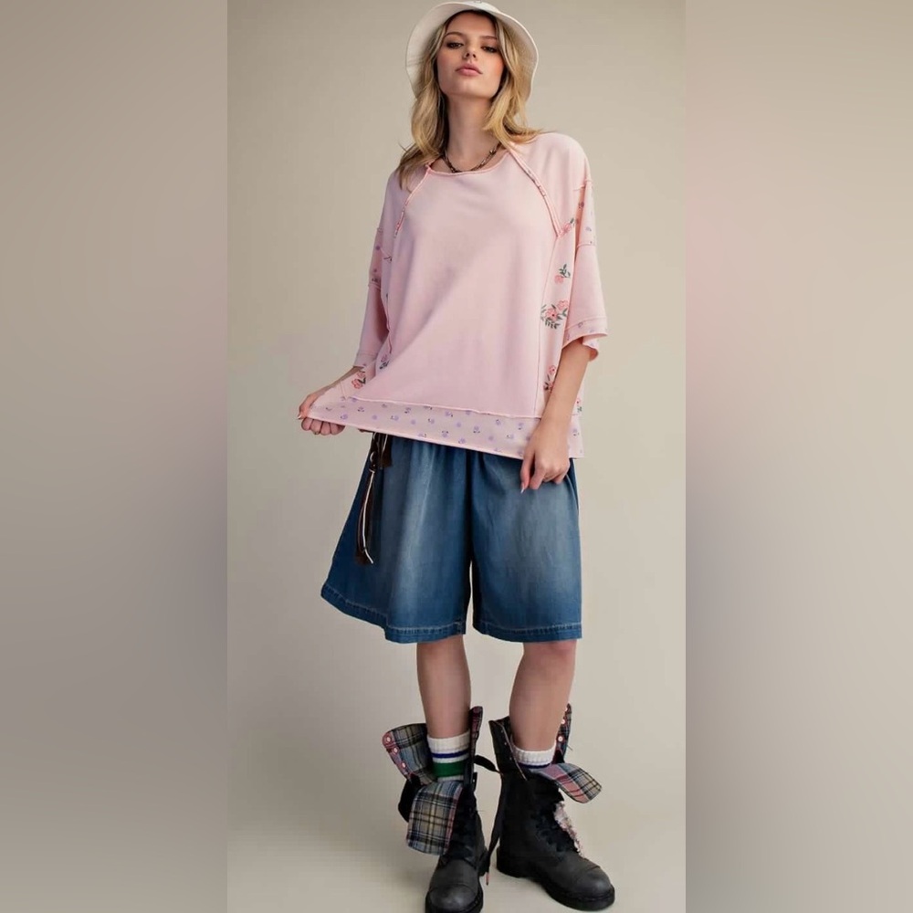 Sold out My Sweet heart pullover in cotton rose by Easel